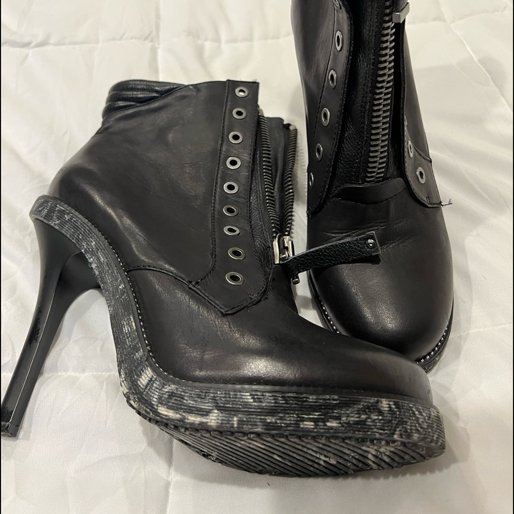 LAMB platform leather boots